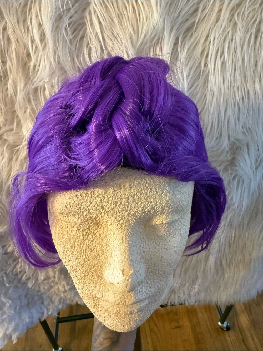 Vibrant Purple Women’s Synthetic Wig with Braid